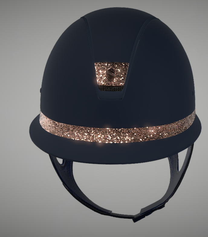 Samshield Miss Shield 1.0 cap Shadowmatt Blue met rose gold crystal fabric (Schaal S) - Afbeelding 2
