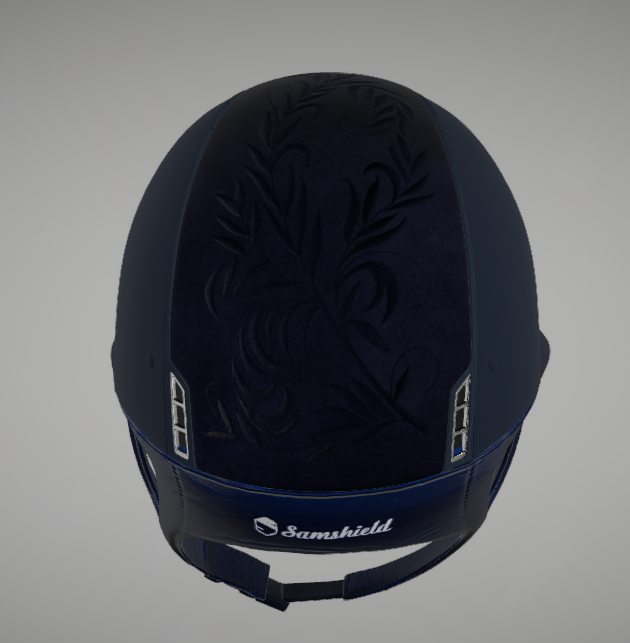 Samshield 1.0 Miss Shield Shadow matt Blue Flower embroidery top en cristal fabric blazon+5 swarovski schaal M - Afbeelding 2