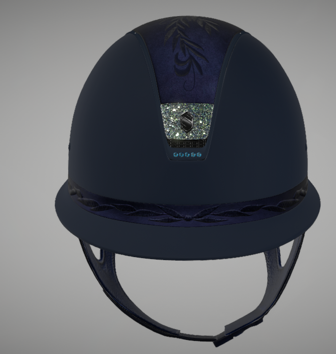 Samshield 1.0 Miss Shield Shadow matt Blue Flower embroidery top en cristal fabric blazon+5 swarovski schaal M - Afbeelding 3